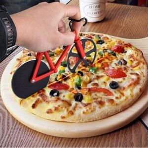 Red and Black Bicycle Pizza Cutter